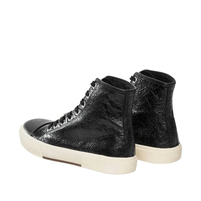 Balenciaga Paris Leather Sneakers Women In Black