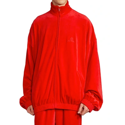 Shop Balenciaga Velvet Effect Sweatshirt