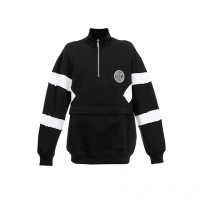 Shop Balmain Circle Logo Cotton Sweatshirt