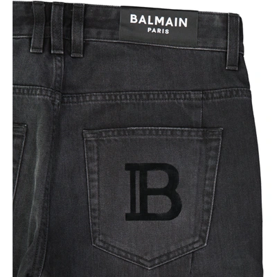 Shop Balmain Cotton Slim Denim Jeans