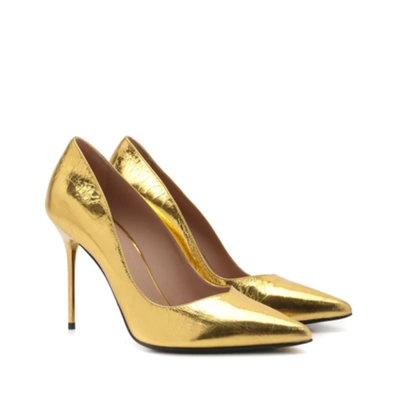 Balmain Metallic Crinkled-leather Pumps