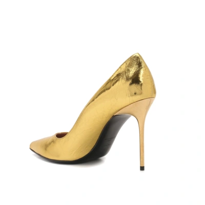 Balmain Metallic Crinkled-leather Pumps