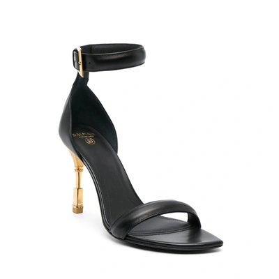 Balmain 95mm Moneta Patent Leather Sandals