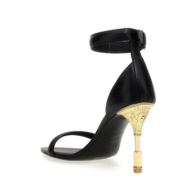 Balmain 95mm Moneta Patent Leather Sandals