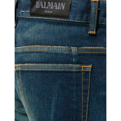 Shop Balmain Ripped Slim Jeans