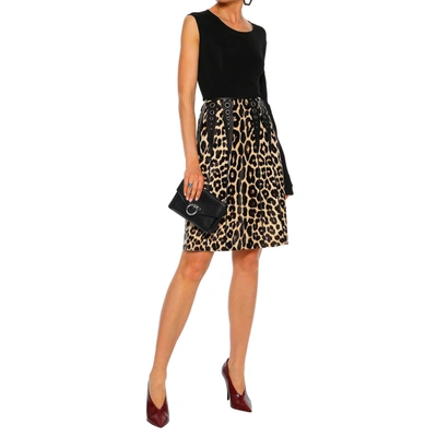 Shop Bottega Veneta Leopard Print Calf Hair Skirt