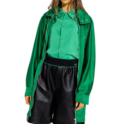 Bottega Veneta Satin Parka Women In Green