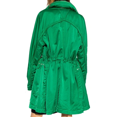Bottega Veneta Satin Parka Women In Green