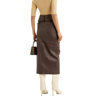 Shop Brunello Cucinelli Leather Skirt