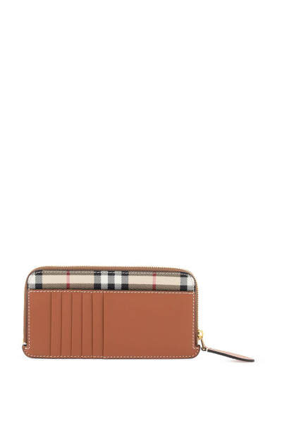 Shop Burberry Check Faux Leather Wallet