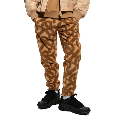 Burberry Tapered Twill-trimmed Logo-print Fleece Sweatpants