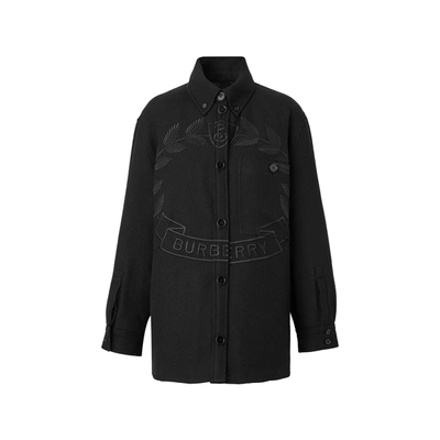 Shop Burberry Embroidered Layered Jacket