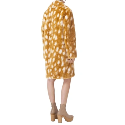 Burberry Runction Fawn Print Faux Fur Coat