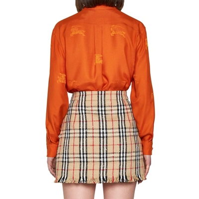 Burberry Catia Check Cotton Blend Mini Skirt