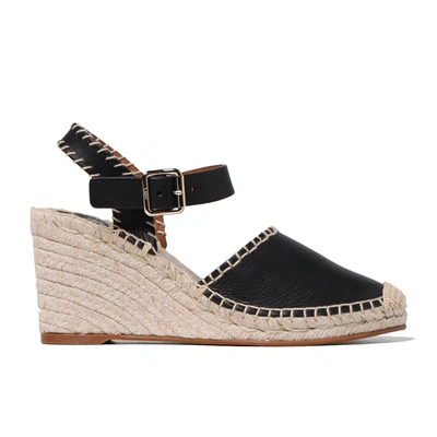 Shop Chloé Chloe' Leather Wedge Sandals