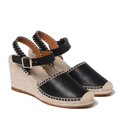 Shop Chloé Chloe' Leather Wedge Sandals