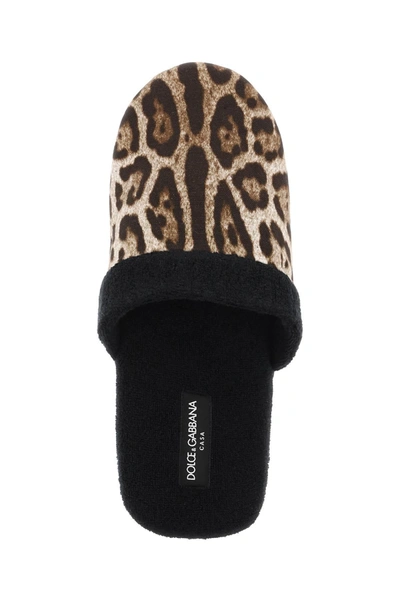 Shop Dolce & Gabbana 'leopardo' Terry Slippers