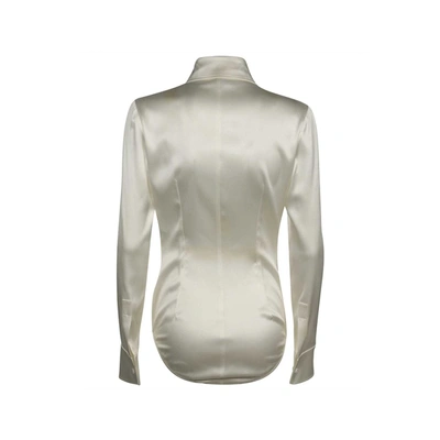 Dolce & Gabbana Collared Long-sleeve Silk Blouse