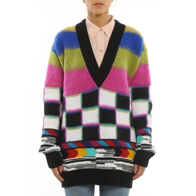 Shop Dolce & Gabbana Color Block Long Sweater