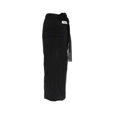 Dolce & Gabbana Black Draped Skirt With Belt
