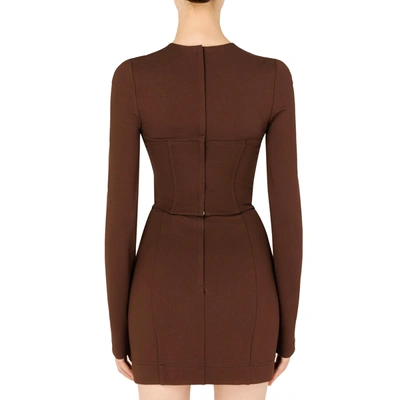 Dolce & Gabbana Long Sleeve Crop Stretch Jersey Corset Top
