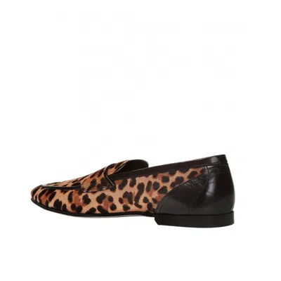 Shop Dolce & Gabbana Leopard Print Pony Hair Loafers
