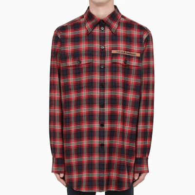 Shop Dolce & Gabbana Plaid Flannel Shirt