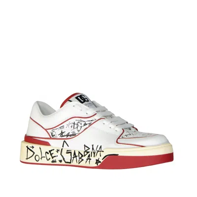 Shop Dolce & Gabbana Printed Leather Sneakers