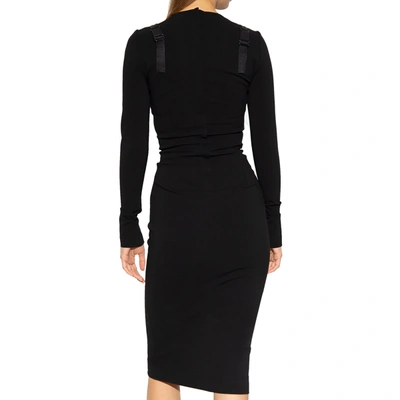 Dolce & Gabbana Corset Detail Long Sleeve Midi Dress