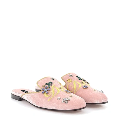 Shop Dolce & Gabbana Velvet Mules