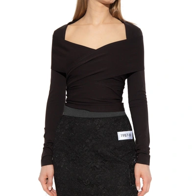 Dolce & Gabbana Stretch Jersey Punto Milano Wrap Top