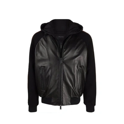 Shop Dsquared2 Hooded Leather Jacket