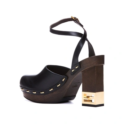 Shop Fendi Decorative Heel Leather Pumps