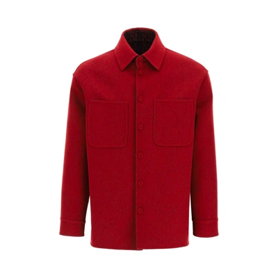 Shop Fendi Wool Ff Monogram Jacket