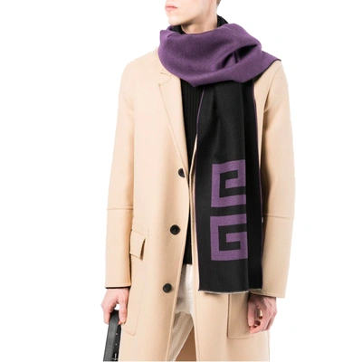 Shop Givenchy 4 G Logo Knitted Scarf