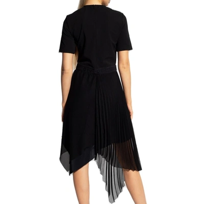 Givenchy Asymmetric Stretch-jersey And Pleated Georgette Dress