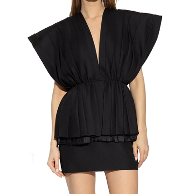 Gucci Pleated Wool Mini Dress