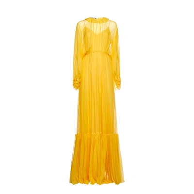 Shop Gucci Silk Long Dress