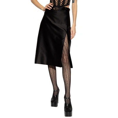 Shop Gucci Silk Midi Skirt