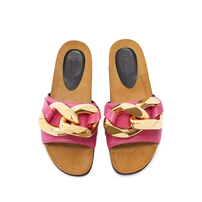 Shop Jw Anderson Leather Flat Sandals