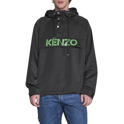 Shop Kenzo Hoodded Logo Jacket