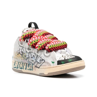 Shop Lanvin Curb Leather Sneakers
