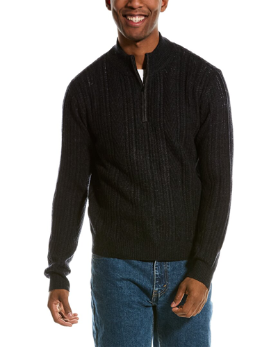 Shop Naadam Wool & Cashmere-blend 1/4-zip Mock Sweater In Grey