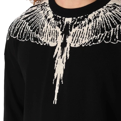 Shop Marcelo Burlon County Of Milan Icon Wings Knitted Pullover