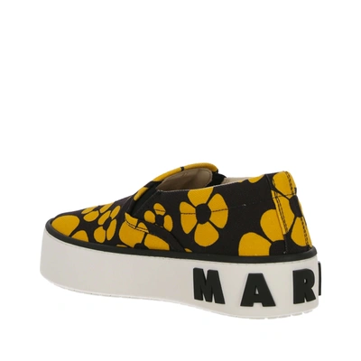 Shop Marni Printed Slip On Sneakers