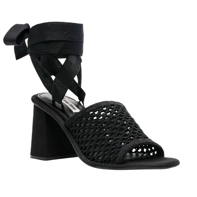 Shop Miu Miu Macrame Sandals