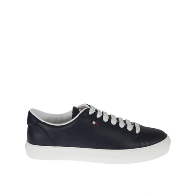 Shop Moncler Monaco Leather Sneakers