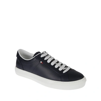 Shop Moncler Monaco Leather Sneakers