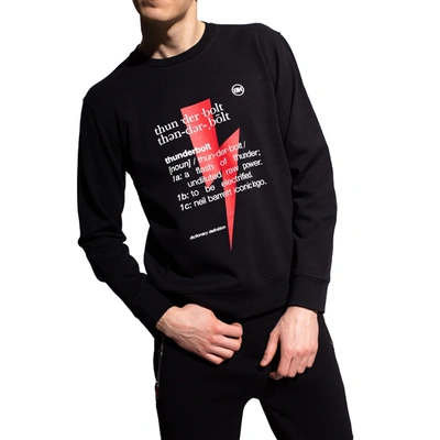 Neil Barrett Thunderbolt Printed Sweatshirt In Black
