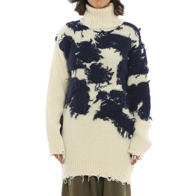 Shop Off-white Off White Off White Wool And Silk Pullover